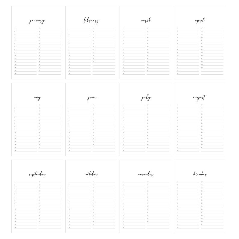 Printable Calendar 2024 | Monthly Planner 2024 | A4, Letter - Etsy