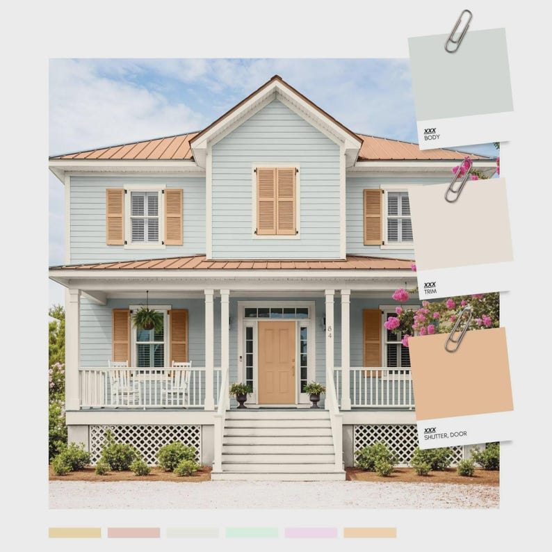 Beach House Exterior Paint Color Palette: Coastal Home Design (PDF ...