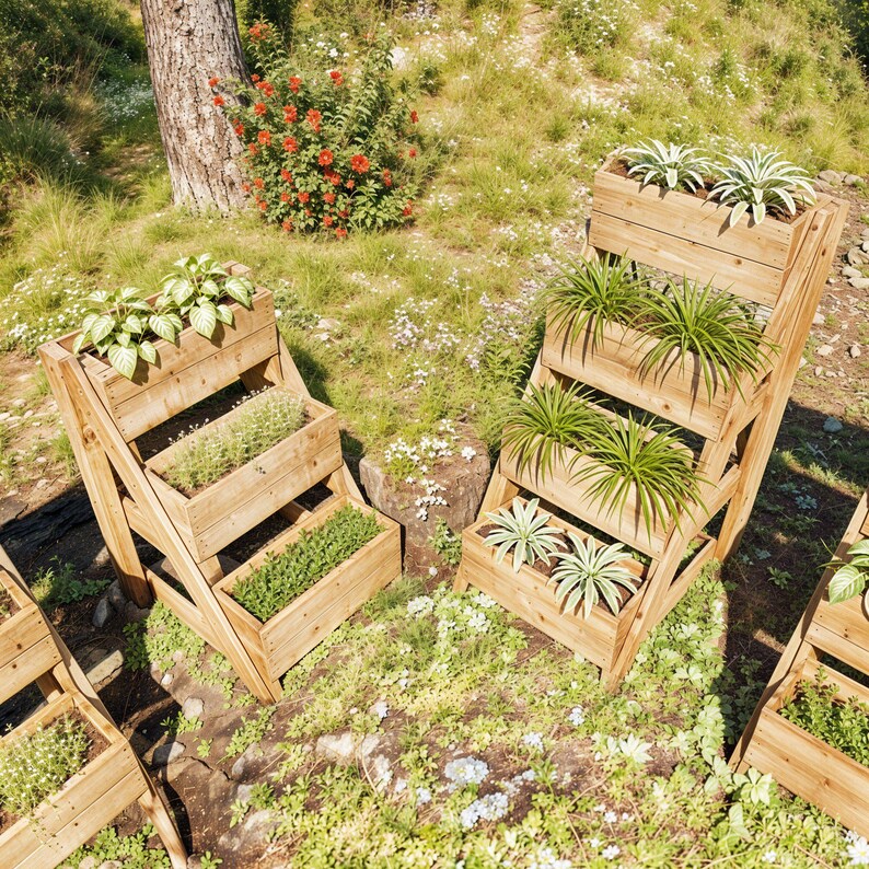DIY 3 & 4-tier Vertical Planter Box Plans (PDF) - Etsy