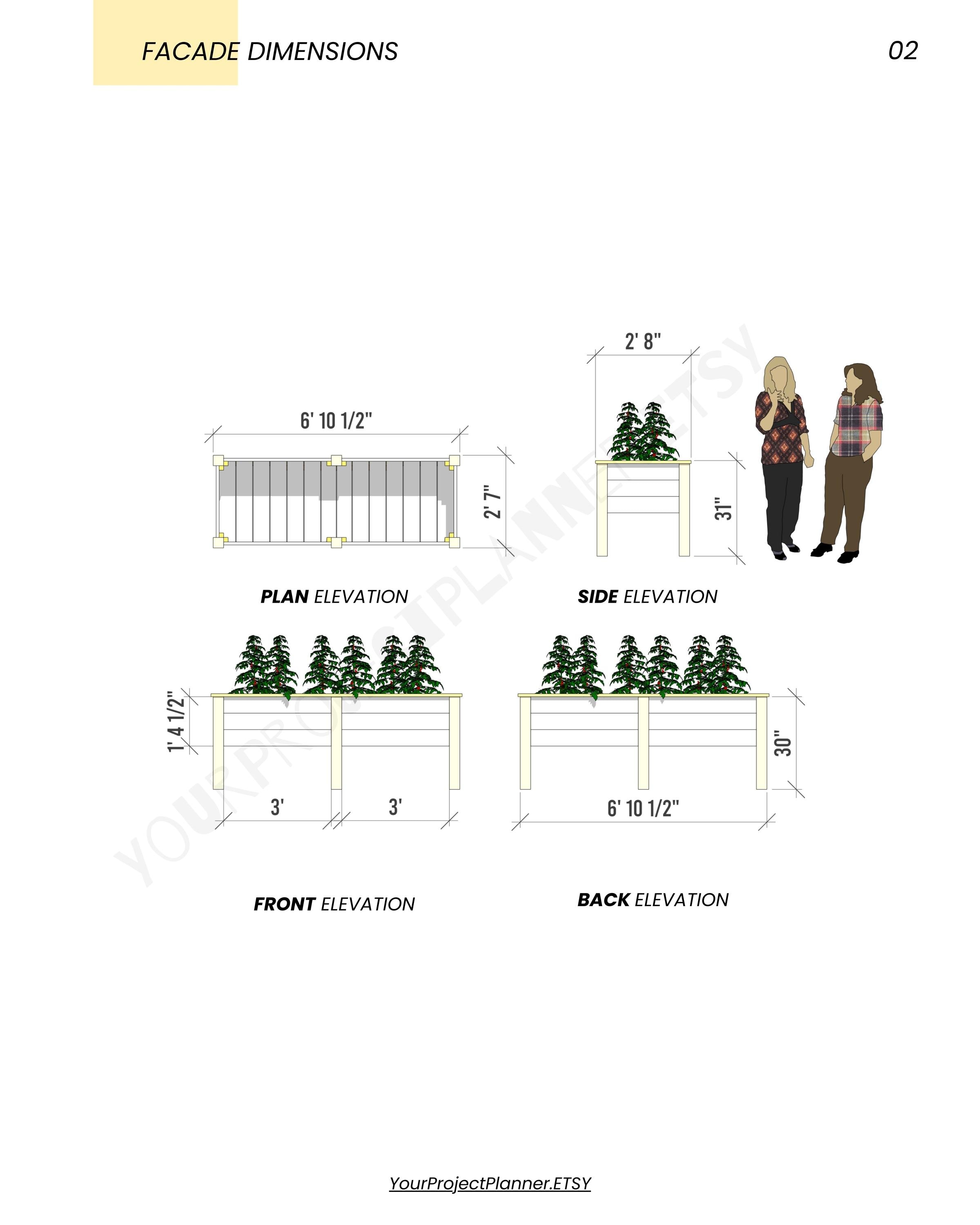 Raised Garden Bed Plans - Cedar Planter Box - DIY Cedar Elevated ...