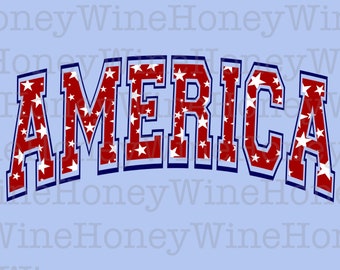 America Varsity Letters Stars 4 juli PNG Digital Download Shirt Making Sublimation