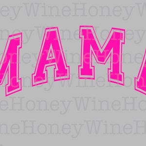 Mama Varsity Letters PNG Descarga digital Camiseta Fabricación Sublimación Día de la Madre