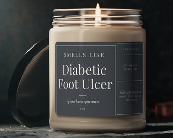 Funny Nurse Gift, Diabetic Foot Ulcer Candle, Gift for Doctor Nurse Preceptor, Funny Health Care Gift Podiatrist Food Dr Wound Care Gag Gift