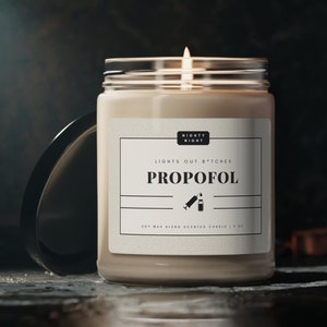 Funny Nurse Gift, Propofol Candle Lights Out, Nurse Candle Soy Wax, Graduation Gift, Gift for Doctor Nurse Preceptor, Funny Health Care Gift