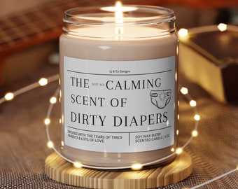 Regalos de mamá nueva, vela de pañales sucios, regalo divertido para mamá nueva, vela de mamá nueva, regalo de bebé nuevo, regalo de baby shower, regalo para padres primerizos