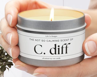 Funny Nurse Gift, C Diff Candle, Nurse Graduation Gift, Gift for Doctor Nurse Preceptor, Funny Health Care Gift, GI Doctor, Nurses Week Gift