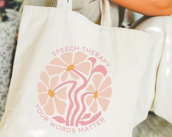 Logopeda Tote Bag Logopeda Patólogo Regalos SLP Terapia Regalo para Patólogo del Lenguaje Logopeda Graduado Gracias SLP