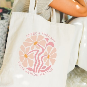 Speech Therapist Tote Bag Speech Language Pathologist Gifts SLP Therapy Gift for Language Pathologist Speech Therapist Grad Thank you SLP