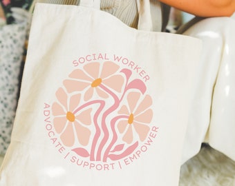 Social Worker Gifts Social Work Tote Bag Master of Social Work Graduation School Social Worker Gift Congratulations Present for MSW Graduate