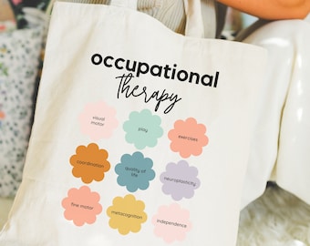 Terapia Ocupacional Tote Bag Terapeuta Ocupacional Pediátrico Regalos OT Asistente Bolsa Terapia Ocupacional Graduación OT Gracias Regalo