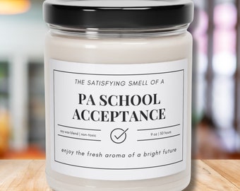 PA School Acceptatie Cadeau Toekomstige PA Student Kaars Cadeau voor PA College Acceptatie Arts Assistent Geschenken Grad School Acceptatie Brief