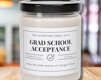Grad School Acceptance Gift College Acceptance Candle College Merch New Grad School Student Doctorate Gift PhD Grad Gifts Masters Degree