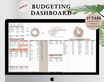 Annual Budgeting Dashboard | Google Sheets Budget Template | Automated Personal Finance Budget Dashboard | Budget Debt Saving Tracker