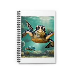 Journal Diary turtle lover gift for him shopping list Spiral Notebook - Ruled Line, gift idea, gift for her, sealife journal