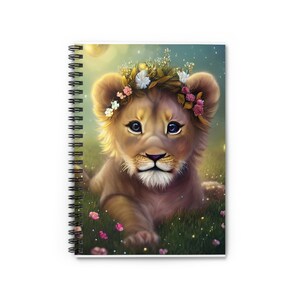 Journal Diary Baby lion shopping list self-help Spiral Notebook  Ruled Line gift idea gift for her school supplies for student notepad