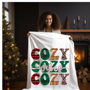 Cozy Vibes Blanket Throw Blanket Home Decor Gift for her Gift for him Fleece blanket Soft Blanket Christmas gift winter blanket
