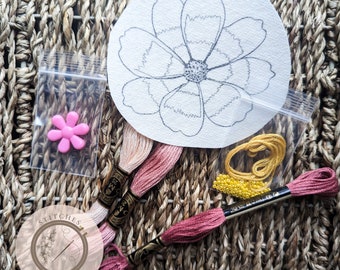 Beaded Flower Embroidery Kit