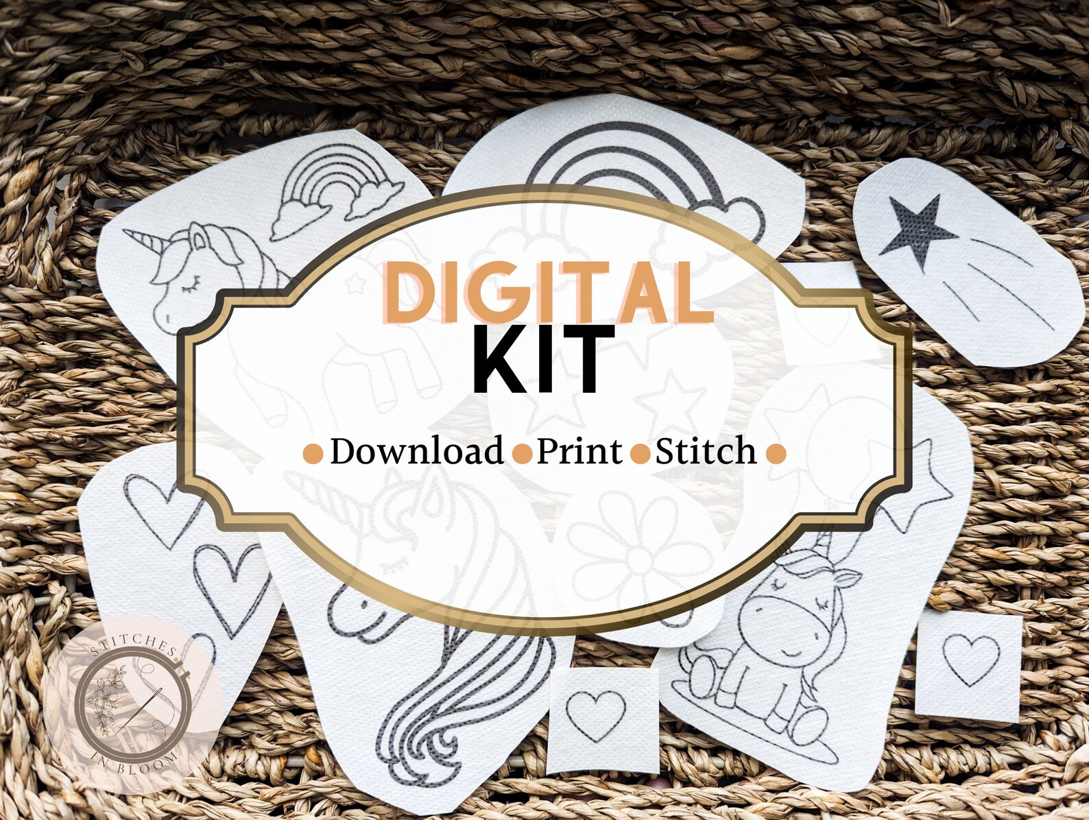 Printable PDF Stick & Stitch Pattern Unicorn - Etsy
