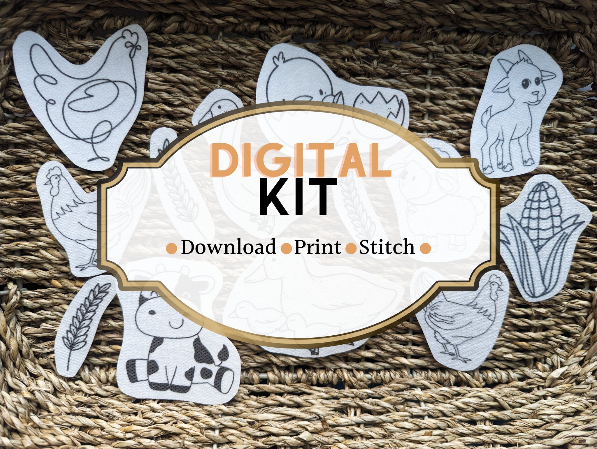 Printable PDF Barnyard Friends Embroidery Kit - Etsy