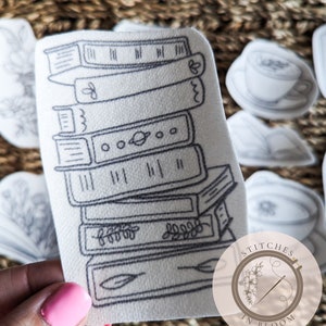 Stick & Stitch Bookish Embroidery Kit for Book Lovers DIY Floral Book Emboridery Patterns