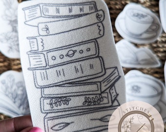 Stick & Stitch Bookish Embroidery Kit for Book Lovers DIY Floral Book Emboridery Patterns