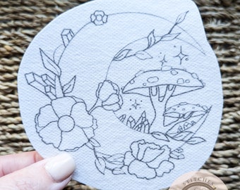Stick & Stitch Mushroom Moon Embroidery Patch