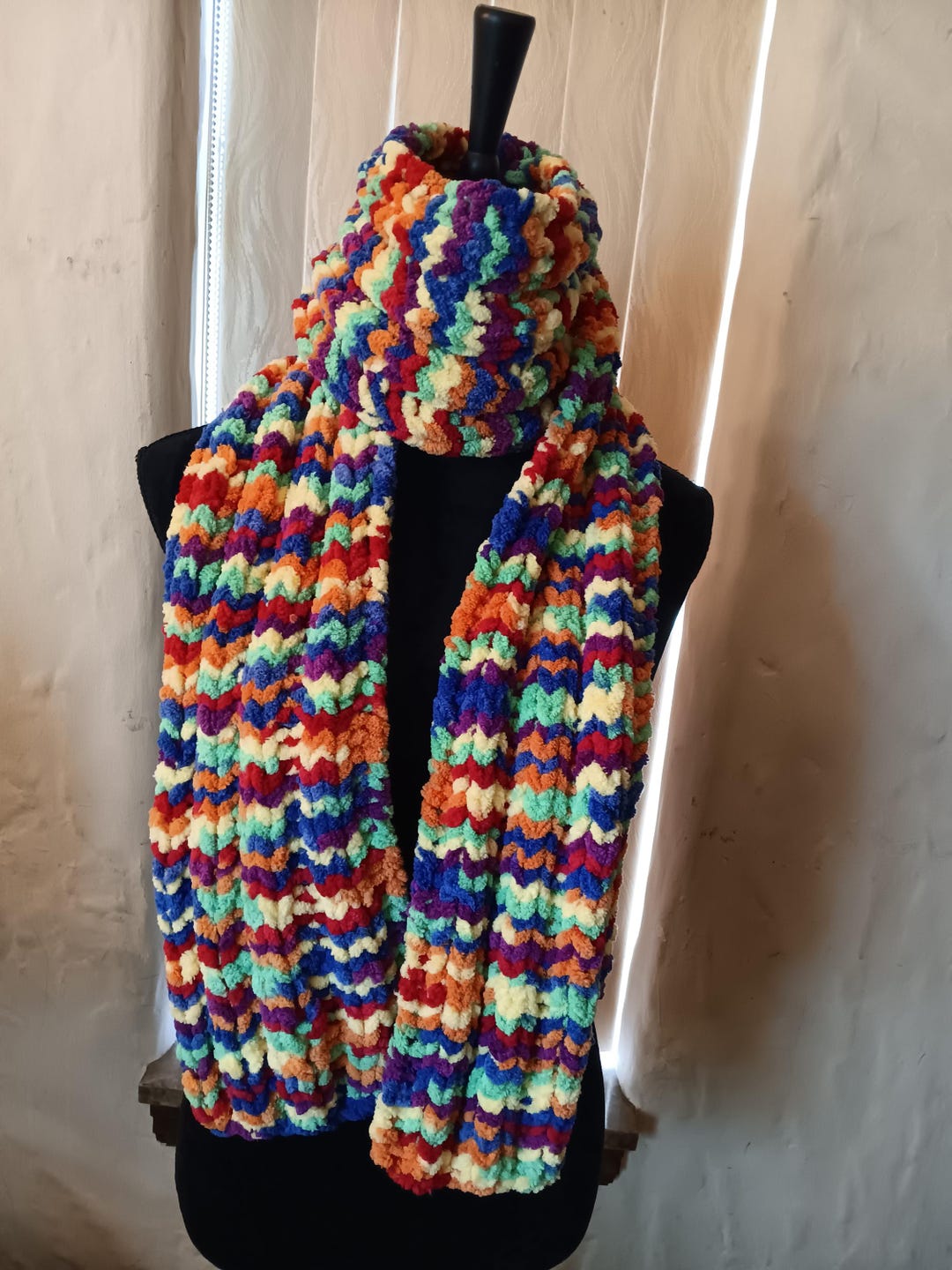 Celebrate the Colors of the Rainbow With This Hand Knit Scarf - Etsy