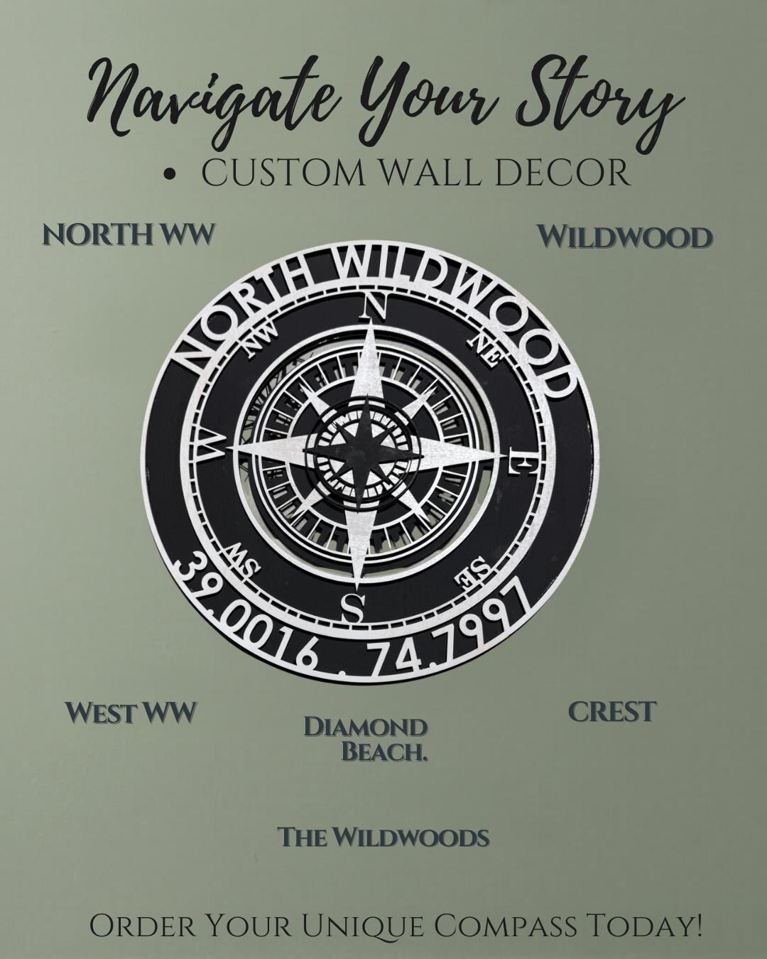 Compass Wall Sample Custom 10” Compass Wall Décor – Personalized for Your Home - Etsy