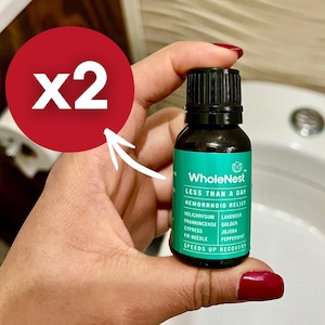 Hemorrhoid Natural Relief | Swelling, Burning & Itching | Painful Hemorrhoids and Postpartum Fissures Essential Oil 2x15ml Less Than A Day