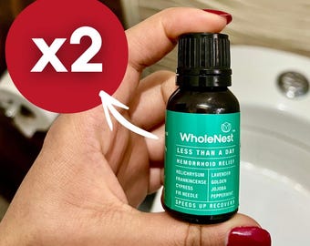 Hemorrhoid Natural Relief | Swelling, Burning & Itching | Painful Hemorrhoids and Postpartum Fissures Essential Oil 2x15ml Less Than A Day