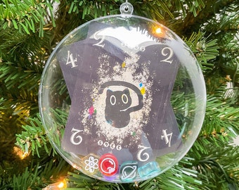 Cat in the Box Handcrafted Board Game Ornament