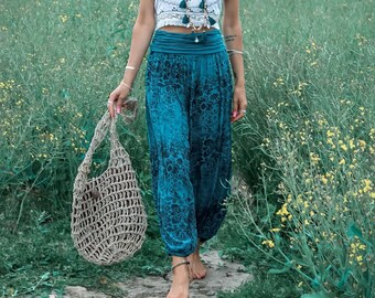 Ladies floral print Boho harem/yoga /leisure pants comfortable cotton trousers