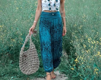 One size 6-16 Lightweight floral print Boho harem/yoga /leisure pants comfortable cotton trousers