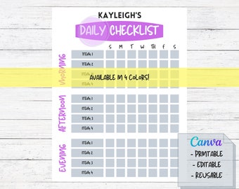 Kids Routine Chart | Daily Checklist | Kids Chore Chart | Kids Chore Chart Printable | Responsibility Chart | Daily Chore Chart