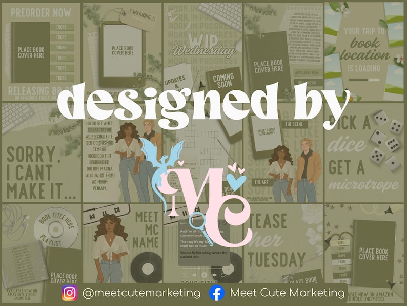 Plantillas de Canva para autores / Paquete de marketing de libros / Calendario de contenido / Gráficos promocionales para libros / Plantillas para autores independientes / Maquetas físicas y para Kindle imagen 4