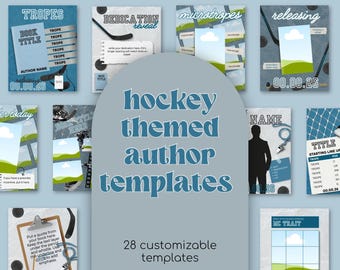 Hockey Romance Instagram Templates | Canva | Author Promo Graphics | FM & MM Inclusive | Book Marketing Bundle | Animated Reel Cover Reveal