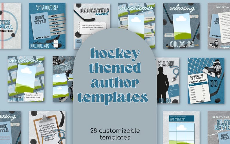 Mallar för Instagram med hockeyromantik | Canva | Reklamgrafik för författare | FM och MM inkluderade | Bokmarknadsföringspaket | Animerad avslöjning av omslag bild 2