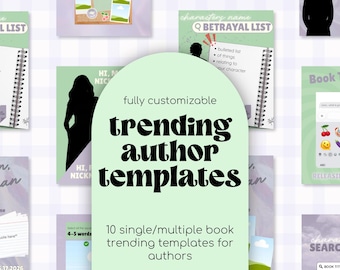 Trending Author Canva Templates | Editable Booktok Instagram Post Templates | Book Promotion Graphics | Romance & Fiction Authors