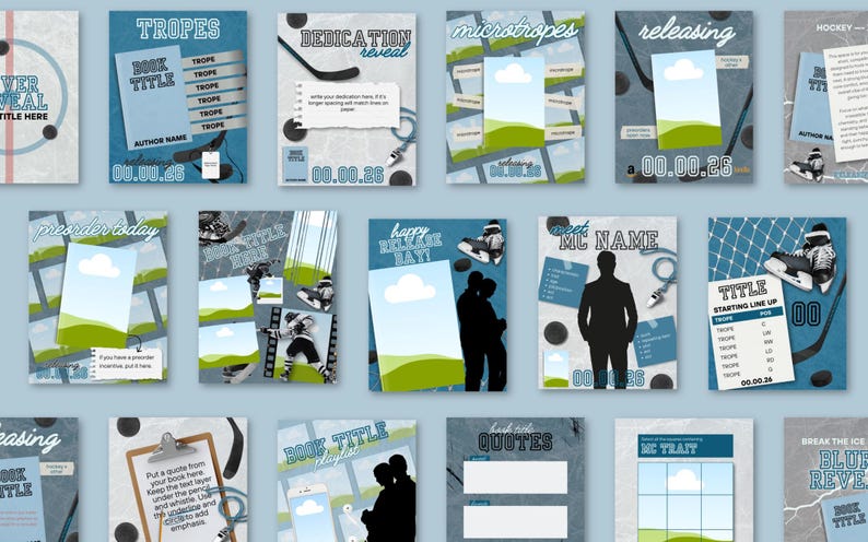 Mallar för Instagram med hockeyromantik | Canva | Reklamgrafik för författare | FM och MM inkluderade | Bokmarknadsföringspaket | Animerad avslöjning av omslag bild 3