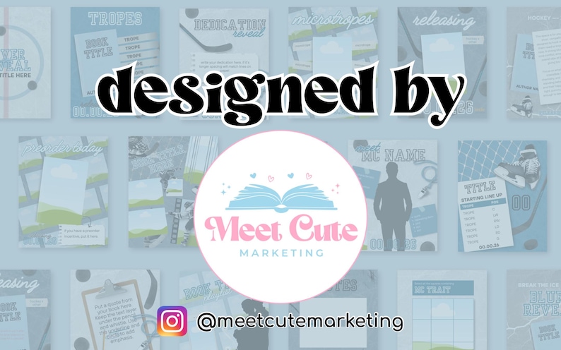 Mallar för Instagram med hockeyromantik | Canva | Reklamgrafik för författare | FM och MM inkluderade | Bokmarknadsföringspaket | Animerad avslöjning av omslag bild 6
