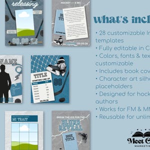 Mallar för Instagram med hockeyromantik | Canva | Reklamgrafik för författare | FM och MM inkluderade | Bokmarknadsföringspaket | Animerad avslöjning av omslag bild 4