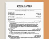 Professional Modern Resume Template for Word, Minimalistic Design, CV Design, Printable CV Design, Curriculum Vitae, Instant Download Resume