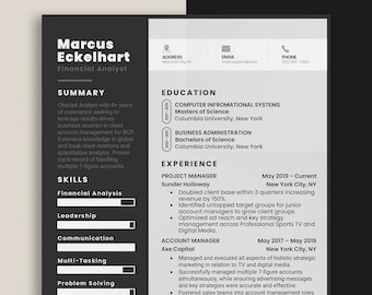 Modern Resume Template for Word, Clean & Creative, CV Designs, Printable CV Design, Curriculum Vitae, Instant Download Resume