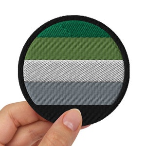 Aromantic Pride Flag Embroidered Patch, Aromantic Pride Patch, Iron-On Patch, Aromantic Flag Patch, Aromantic Flag Embroidered Patch