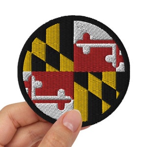 Maryland State Flag Embroidered Patch, Maryland Pride Patch, Iron-On Patch, Maryland Flag Patch, Maryland State Flag Embroidered Patch