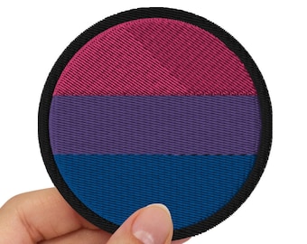 Bisexual Pride Flag Embroidered Patch, Bisexual Pride Patch, Iron-On Patch, Bisexual Flag Patch, Bisexual Flag Embroidered Patch, LGBTQ