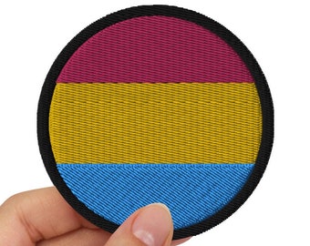 Pansexual Pride Flag Embroidered Patch, Pansexual Pride Patch, Iron-On Patch, Pansexual Flag Patch, Pansexual Flag Embroidered Patch