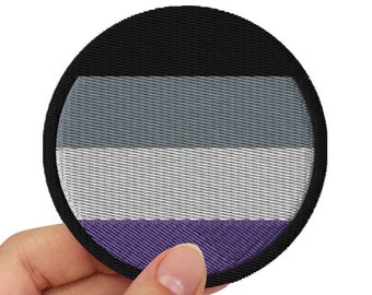 Patch brodé du drapeau de la fierté asexuée, patch de la fierté asexuée, patch de fer à repasser, écusson du drapeau asexué, patch brodé du drapeau asexué, fierté LGBTQ