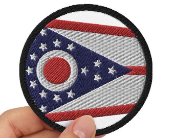 OHIO STATE FLAG embroidered iron-on PATCH EMBLEM SYMBOL 