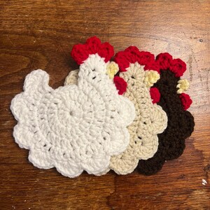 Crochet Chicken Coasters
